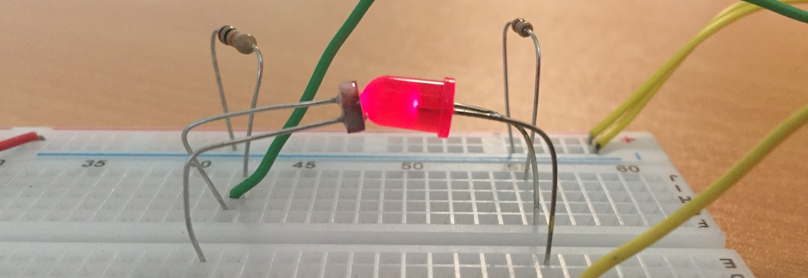 Fig. 3: Position the LED and LDR next to each other so that the LED light will shine upon the LDR.